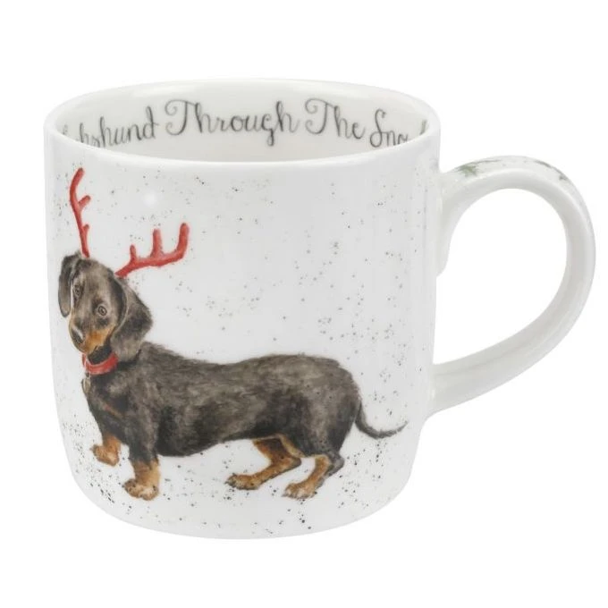 Royal Worcester Wrendale Designs Dachshund Snow Mug 2 Royal Worcester Wrendale Designs Dachshund Snow Mug - Image 2