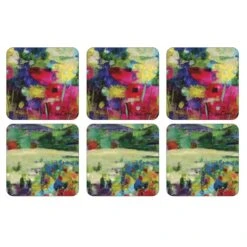 Pimpernel Impressionist Flowers - Purple Coasters Set Of 6