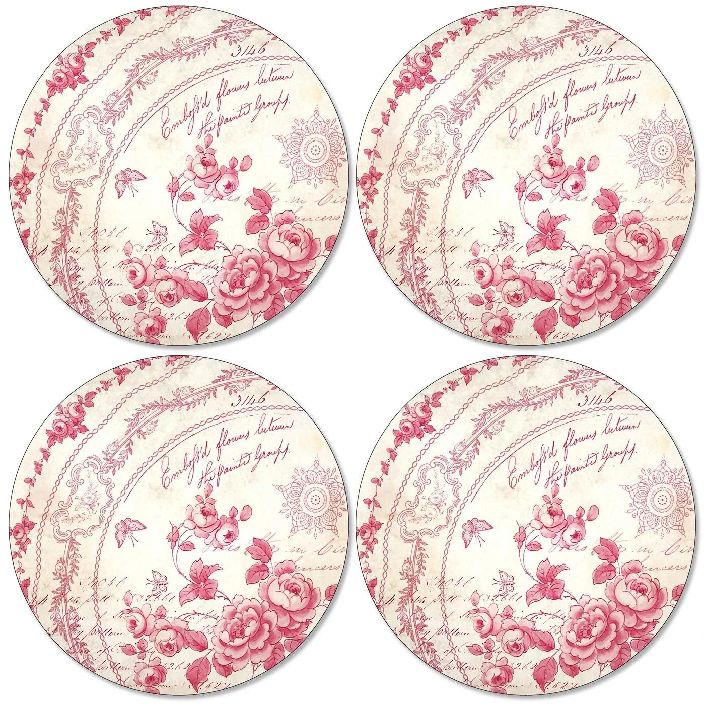 Pimpernel Red Archive Round Placemats Set Of 4 1 Pimpernel Red Archive Round Placemats Set Of 4