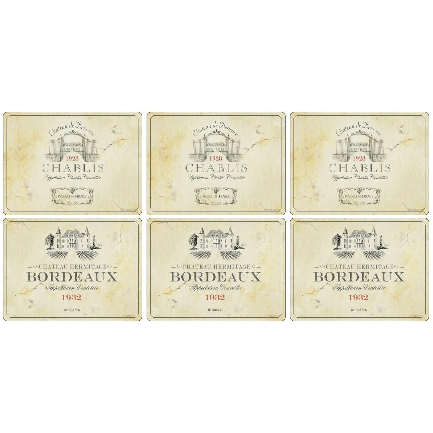 Pimpernel Vin De France Placemats Set Of 6 1 Pimpernel Vin De France Placemats Set Of 6