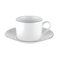 Royal Worcester Classic Platinum Coffee Cup And Saucer Set Of 4