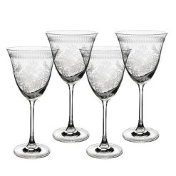 Portmeirion Botanic Garden Crystal Wine Glass Set Of 4
