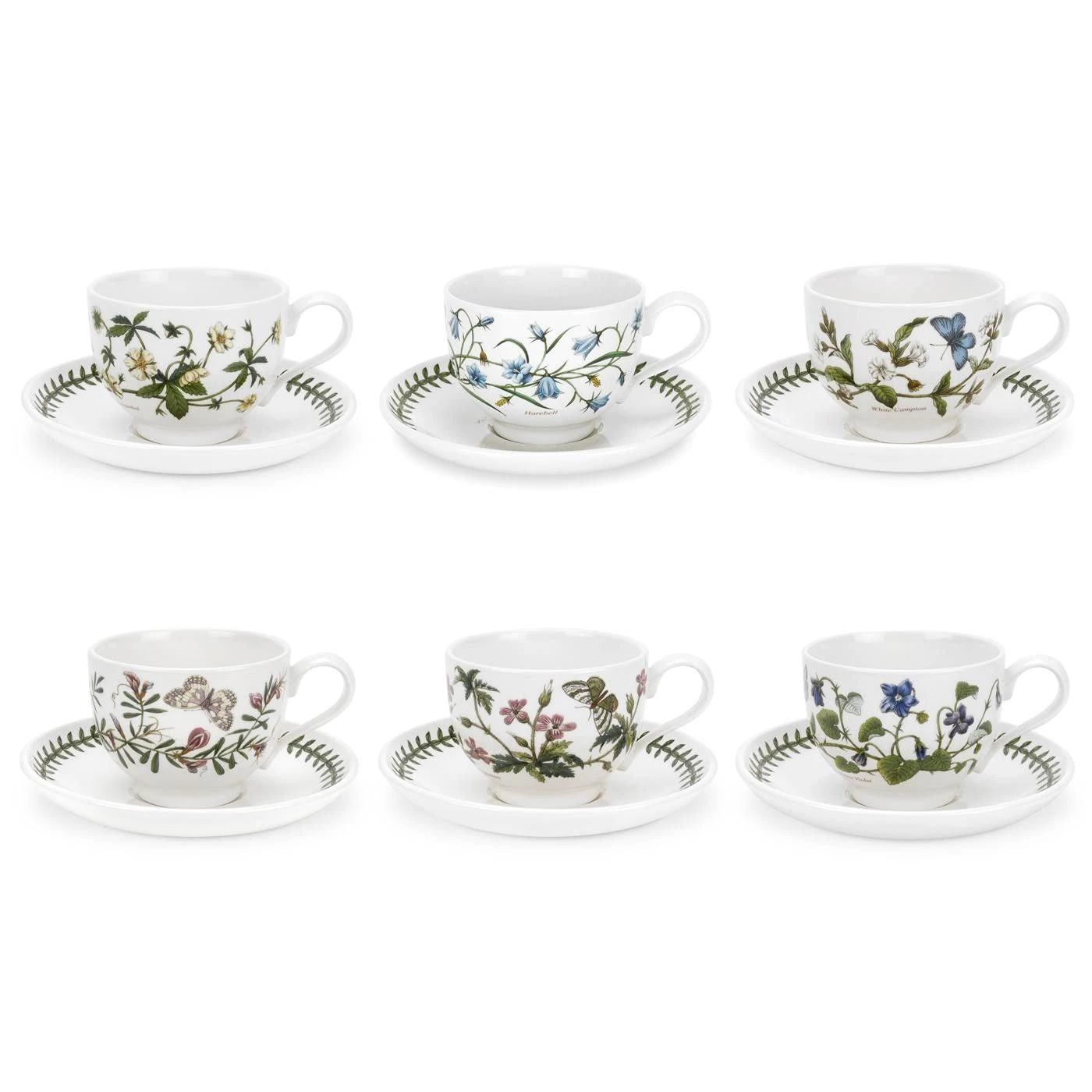 Portmeirion Botanic Garden Teacup And Saucer New Motifs Set Of 6 1 Portmeirion Botanic Garden Teacup And Saucer New Motifs Set Of 6