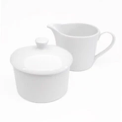 Royal Worcester Classic White Covered Sugar & Cream Jug Set