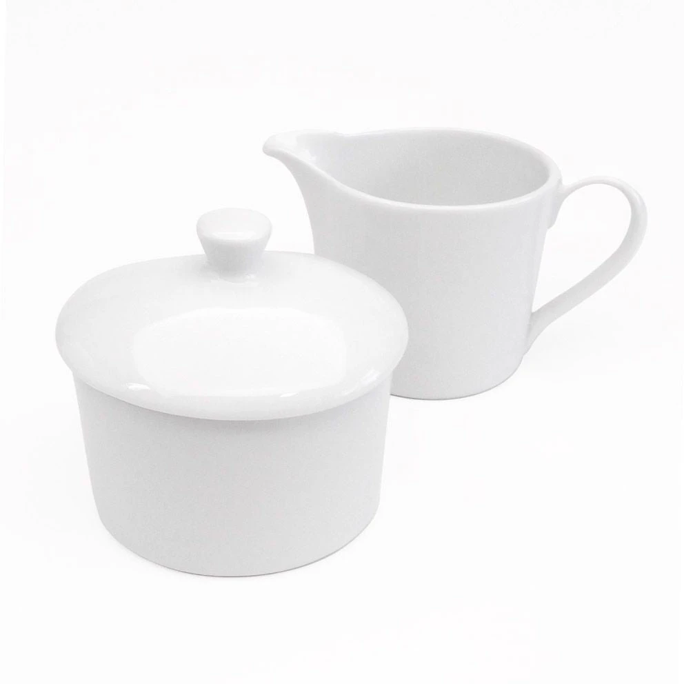 Royal Worcester Classic White Covered Sugar & Cream Jug Set 1 Royal Worcester Classic White Covered Sugar & Cream Jug Set