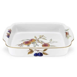 Royal Worcester Evesham Gold Rectangular Handled Dish 30 X 23.5cm