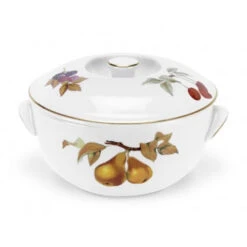Royal Worcester Evesham Gold Round Covered Deep Dish