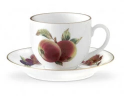 Royal Worcester Evesham Gold Tea Cup & Saucer Set Of 4