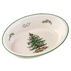 Spode Christmas Tree Oval Rim Dish