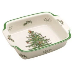 Spode Christmas Tree Rectangular Handled Dish 15 X 11ins