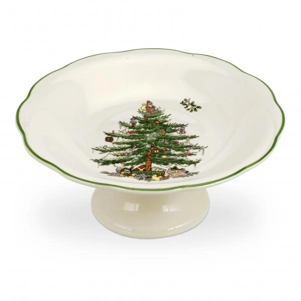 Spode Christmas Tree Sculpted Footed Candy Dish 1 Spode Christmas Tree Sculpted Footed Candy Dish