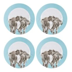 Royal Worcester Wrendale Designs Melamine Dinner Plates - Elephant Set Of 4