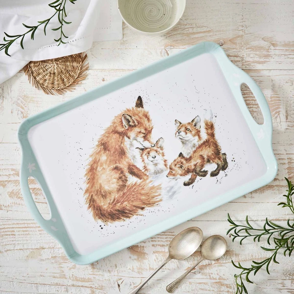Royal Worcester Wrendale Designs Large Handle Tray (Fox) 1 Royal Worcester Wrendale Designs Large Handle Tray (Fox)